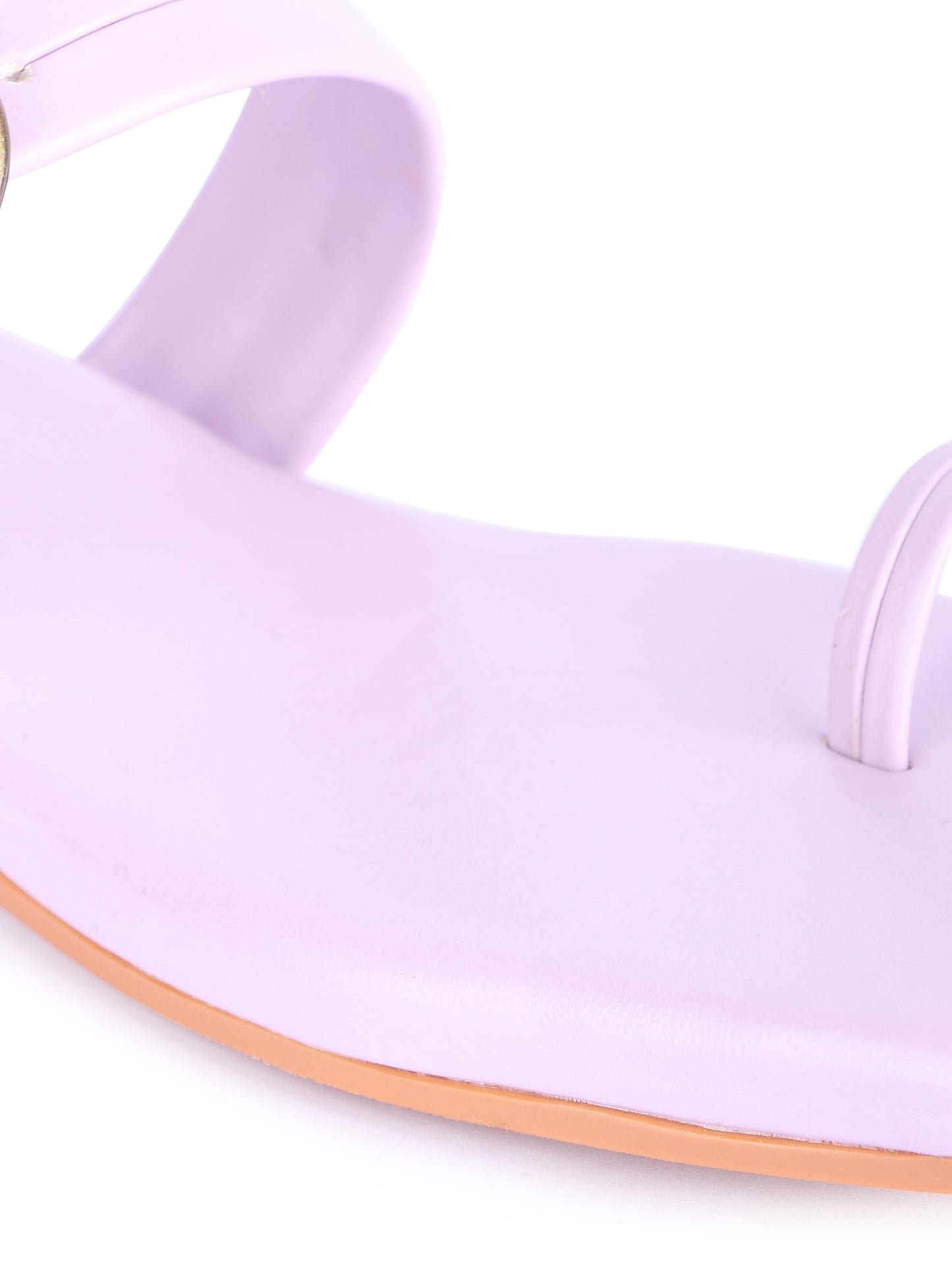 Brauch Purple Buckle Strap Square Toe Flats