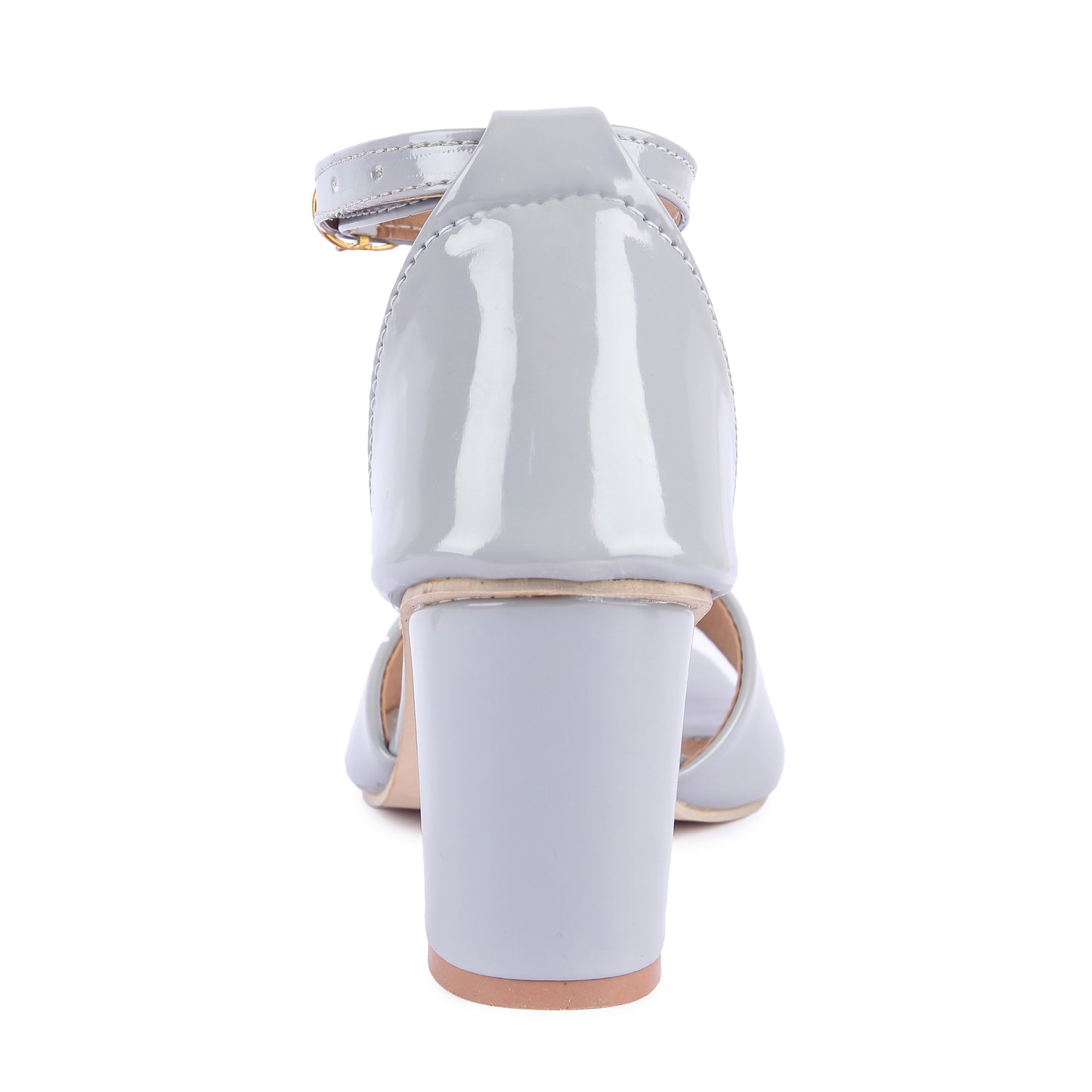 Brauch Women's Grey Patent Block Heel