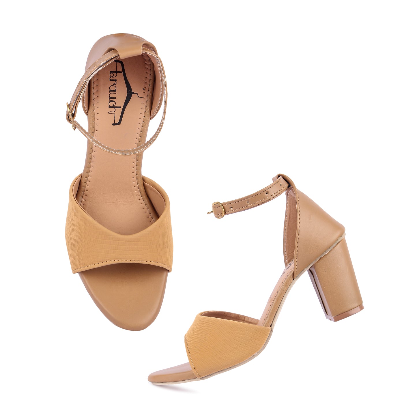 Brauch Women's Yellow Patterned Block Heel