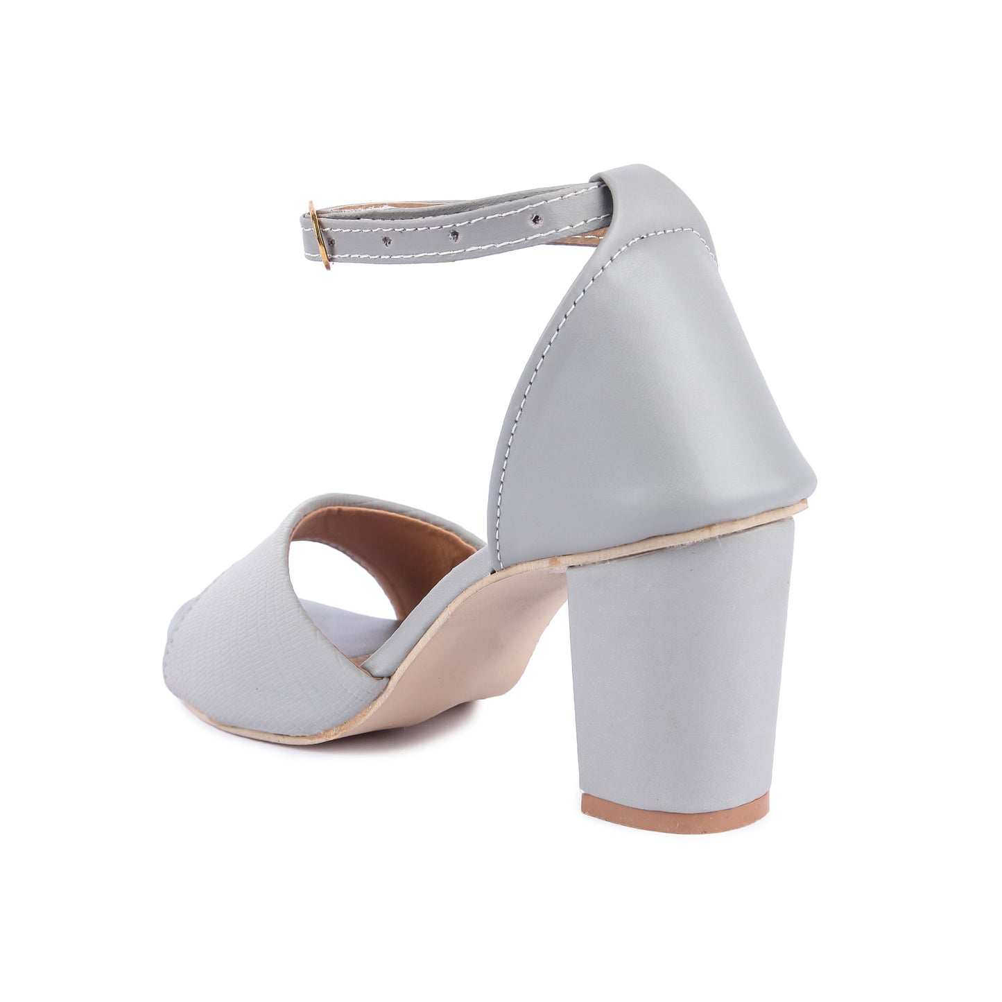 Brauch Women's Grey Patterned Block Heel
