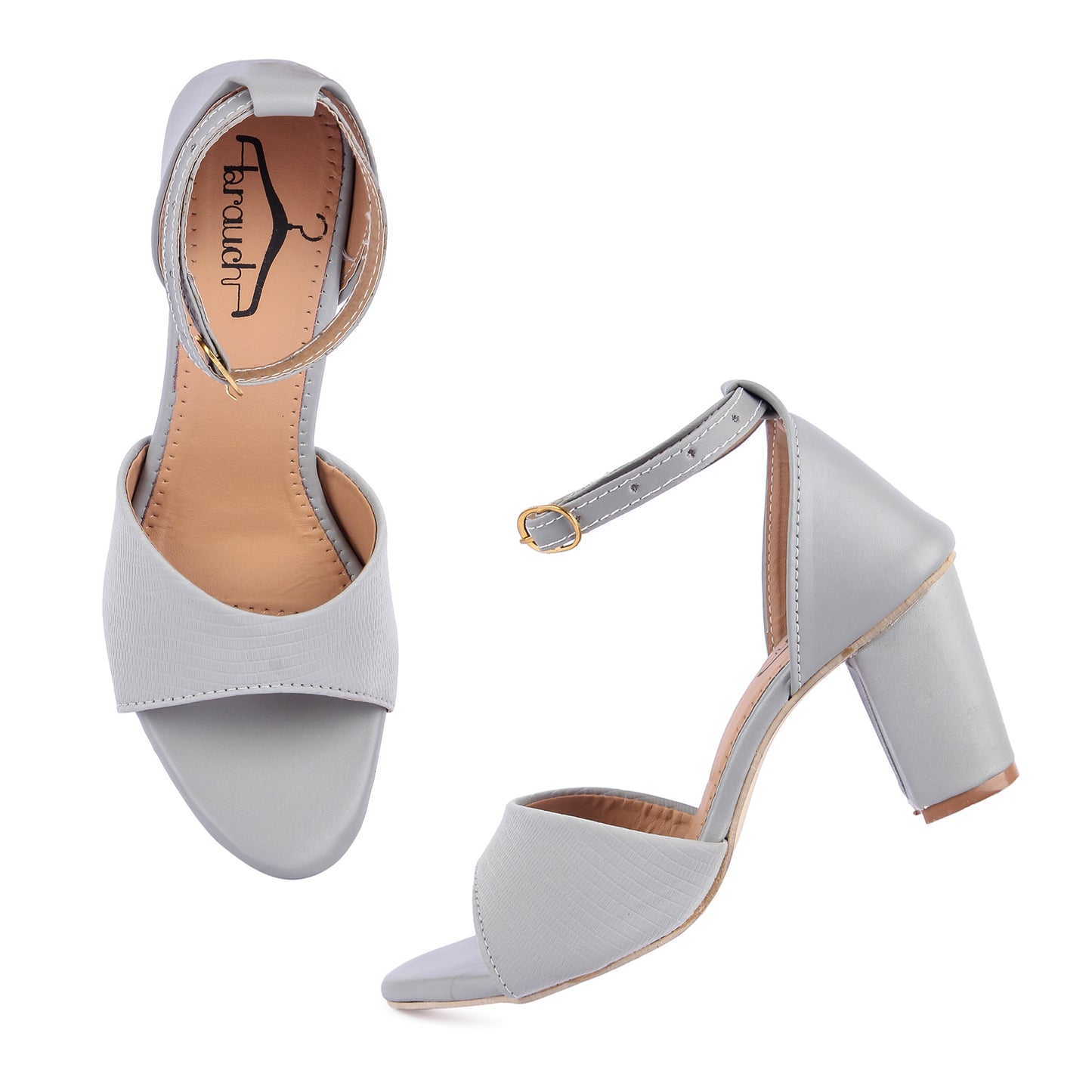 Brauch Women's Grey Patterned Block Heel