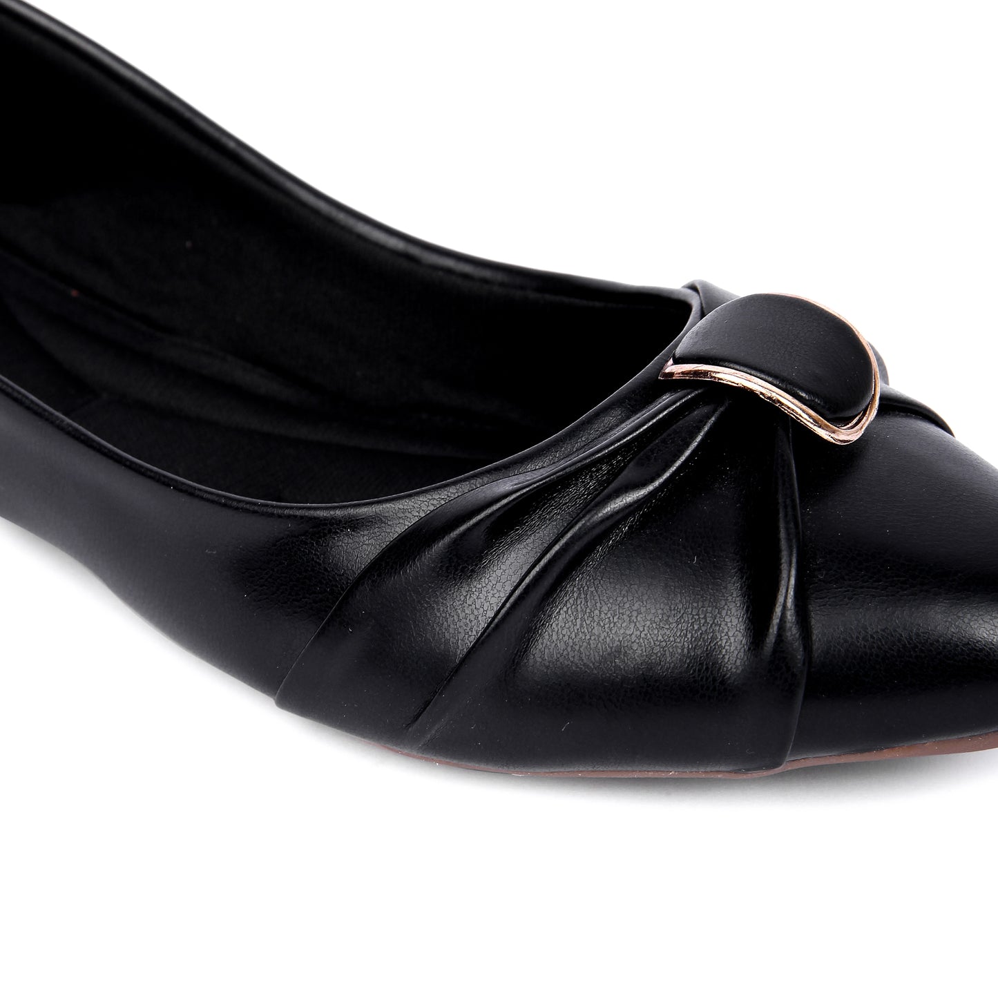 Brauch Black Solid Buckle Ballarines