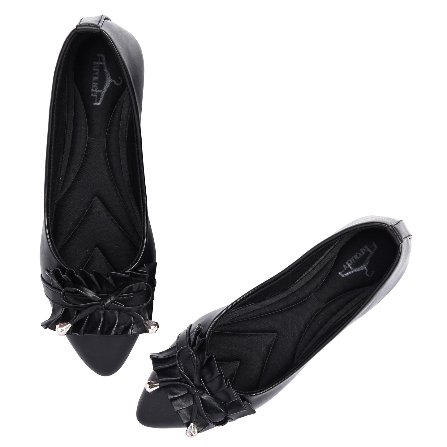 Brauch Black Frill Bow Ballarines