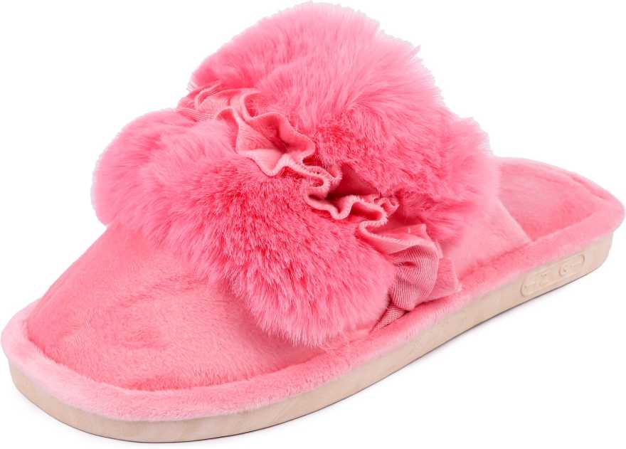 Brauch Women's Pink Fur Floral Winter Slippers…
