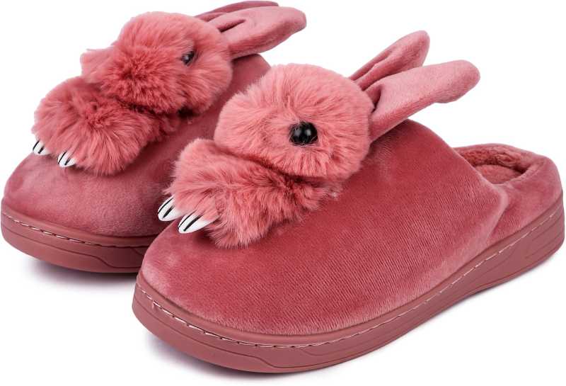 Brauch Women's Maroon Rabbit Winter Slippers