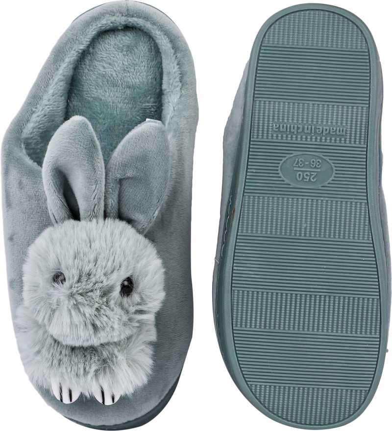 Brauch Women's Olive Rabbit Winter Slippers