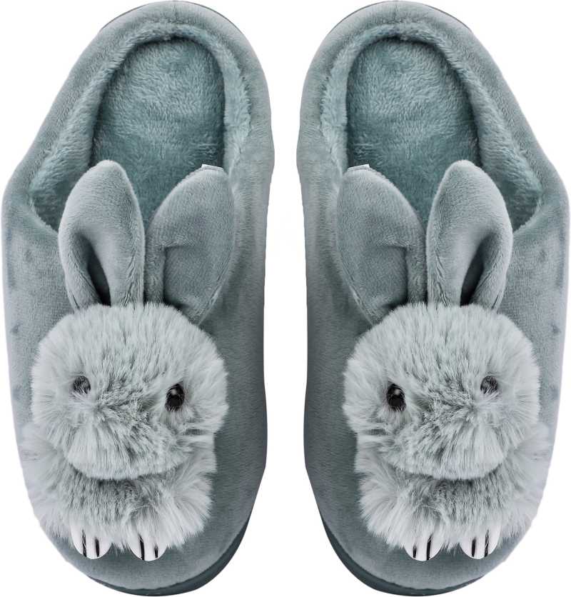 Brauch Women's Olive Rabbit Winter Slippers