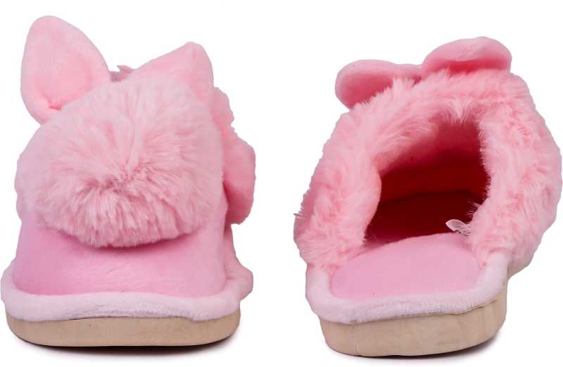 Brauch Women's Peach Bunny Winter Slippers