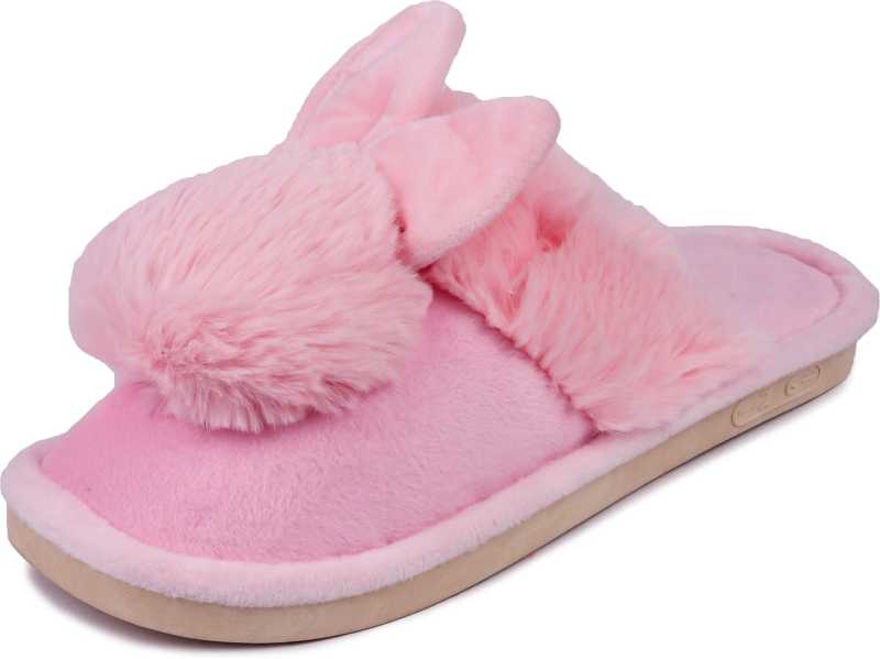 Brauch Women's Peach Bunny Winter Slippers