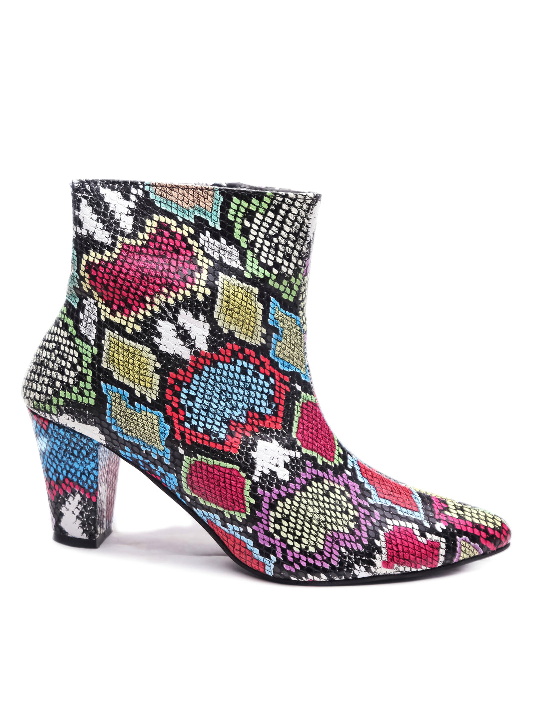 Snake Print Block Heel Snakeskin Boots Briee Natural Snake Print