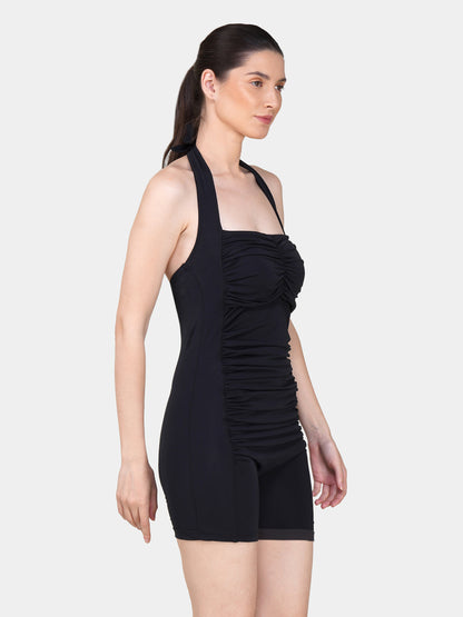 Brauch Padded Ruched Halter Neck Swimdress