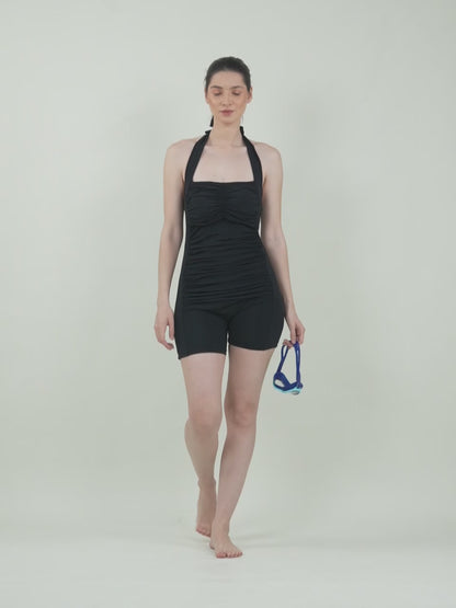 Brauch Padded Ruched Halter Neck Swimdress