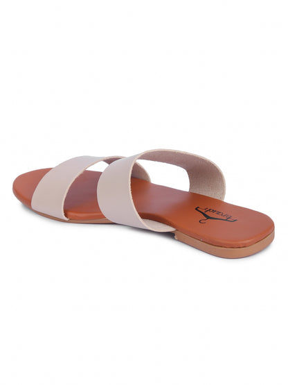 Brauch Women's Beige Strap Flats