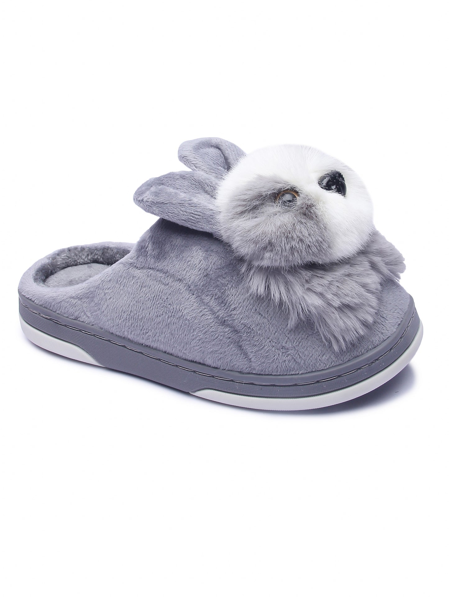 Brauch Women's Grey Cute Rabbit Winter Slippers
