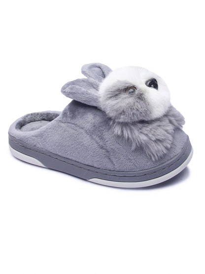 Brauch Women's Grey Cute Rabbit Winter Slippers