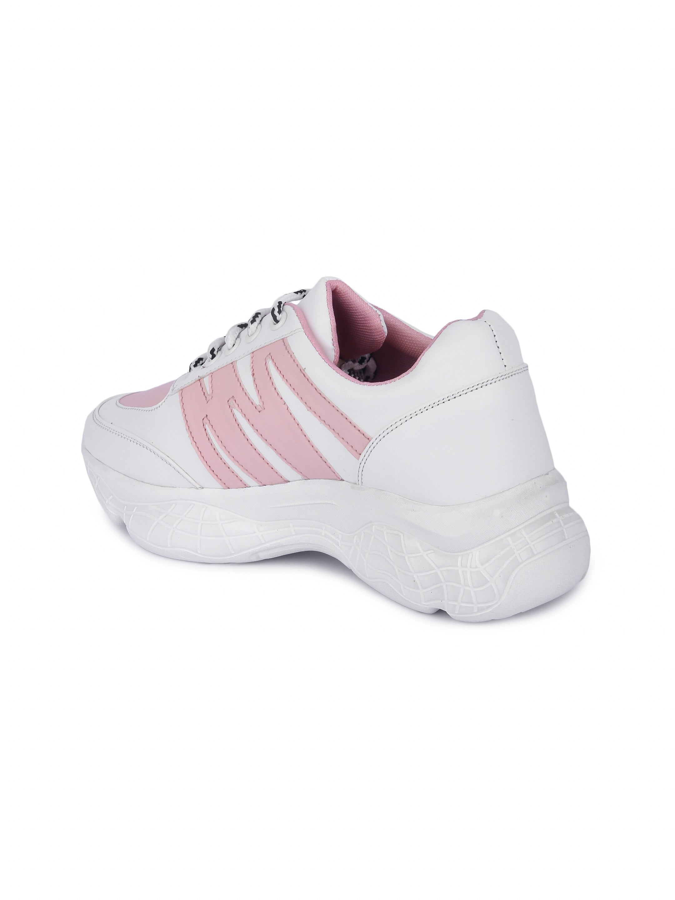 Buy Mast & Harbour Women Pink & White Striped Sneakers - Casual Shoes for  Women 6944194 | Myntra