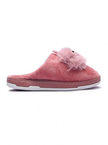 Brauch Women's Pink Kitty Stud Winter Slippers