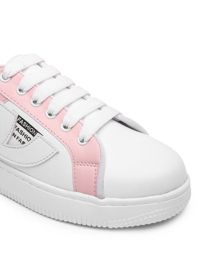 White & Pink Hip Hop Casual Sneaker