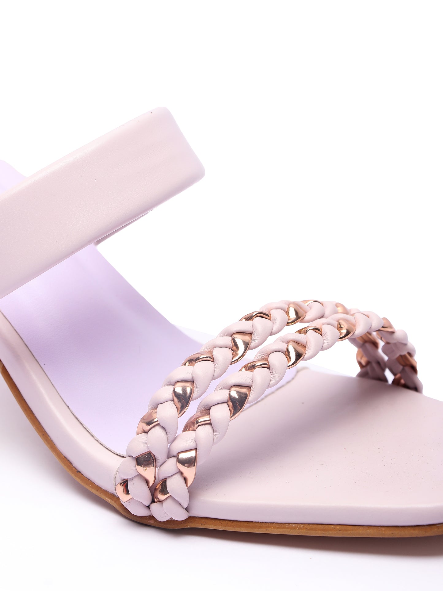 Brauch Women's Lavender Golden Strap Prism Block Heel