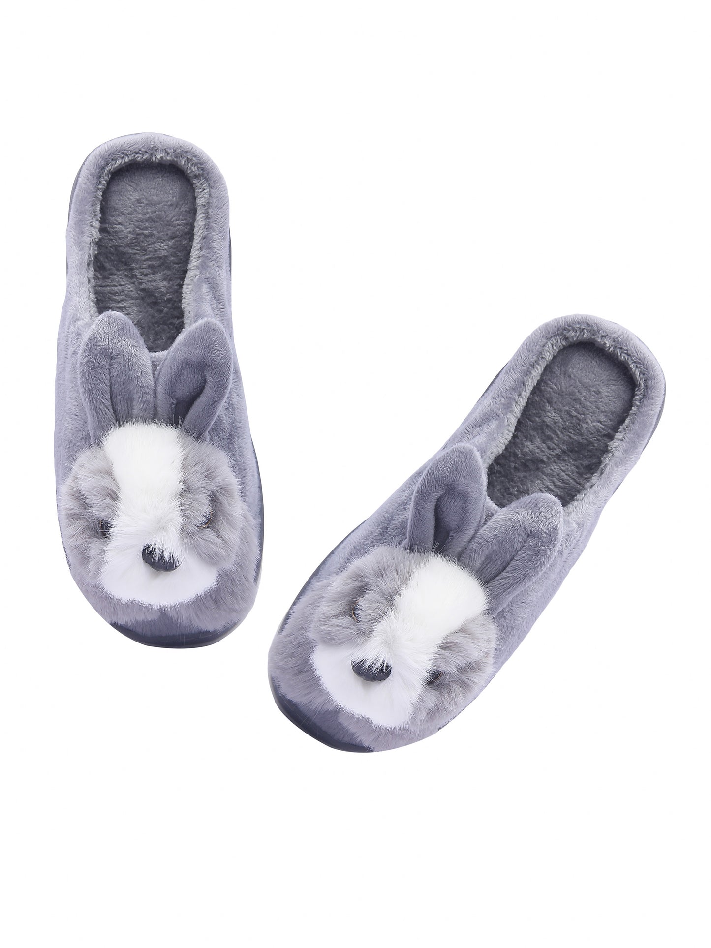 Brauch Women's Grey Cute Rabbit Winter Slippers