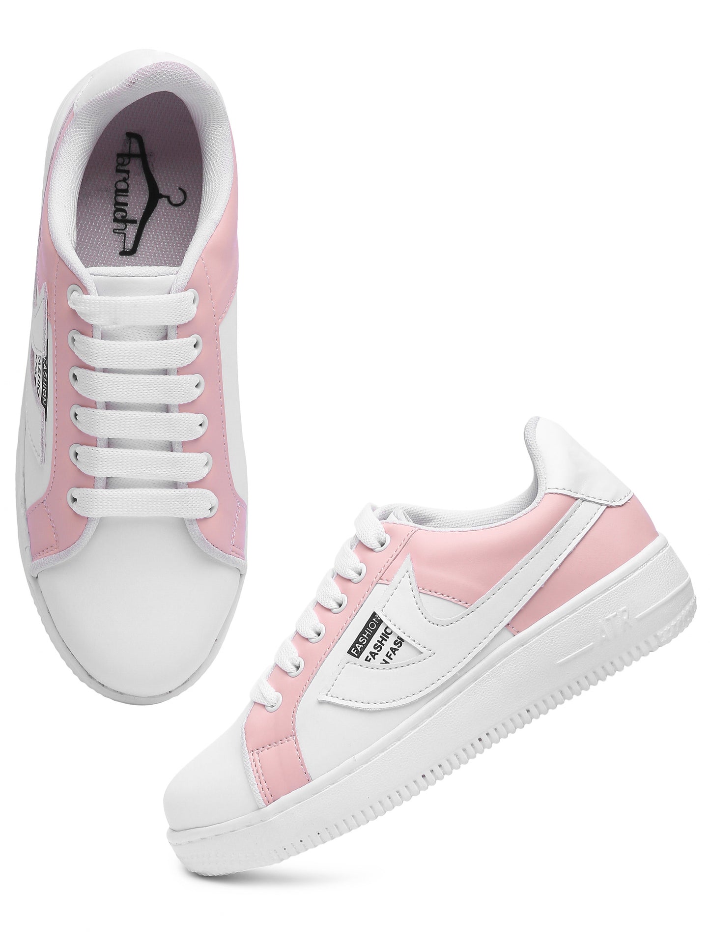 White & Pink Hip Hop Casual Sneaker