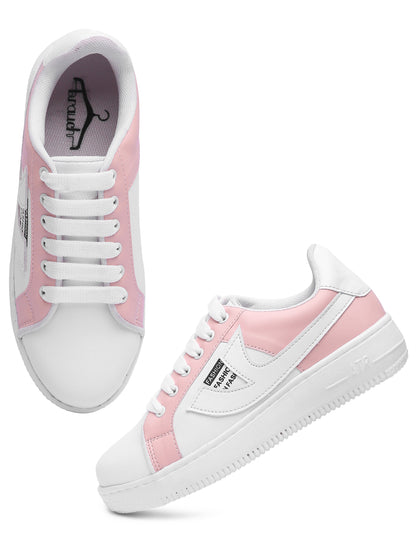 White & Pink Hip Hop Casual Sneaker