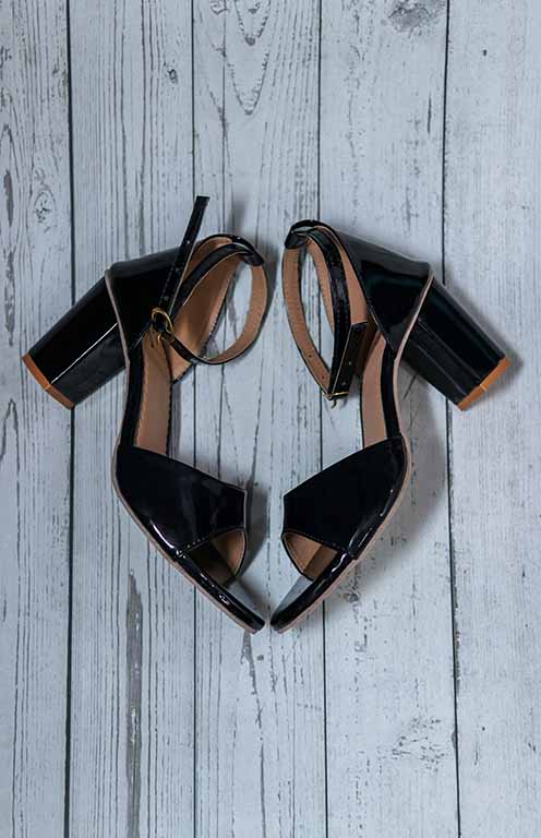 Brauch Women's Black Patent Block Heel