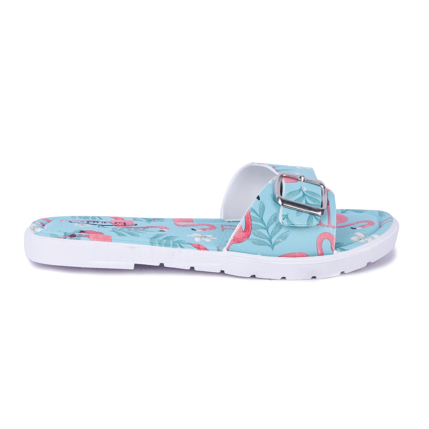 Brauch Women's Blue Flamingo Belt Slides
