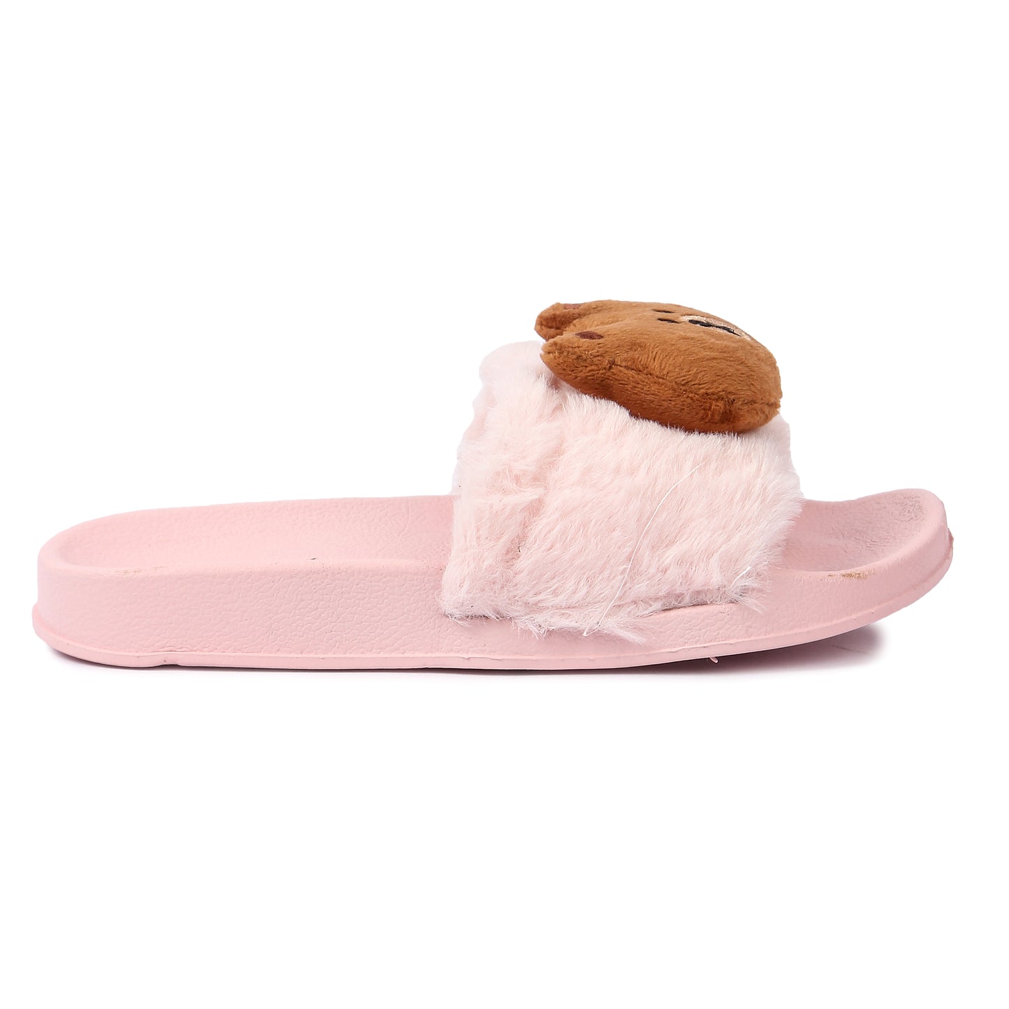 Brauch Women's Pink Fur Bear Slides