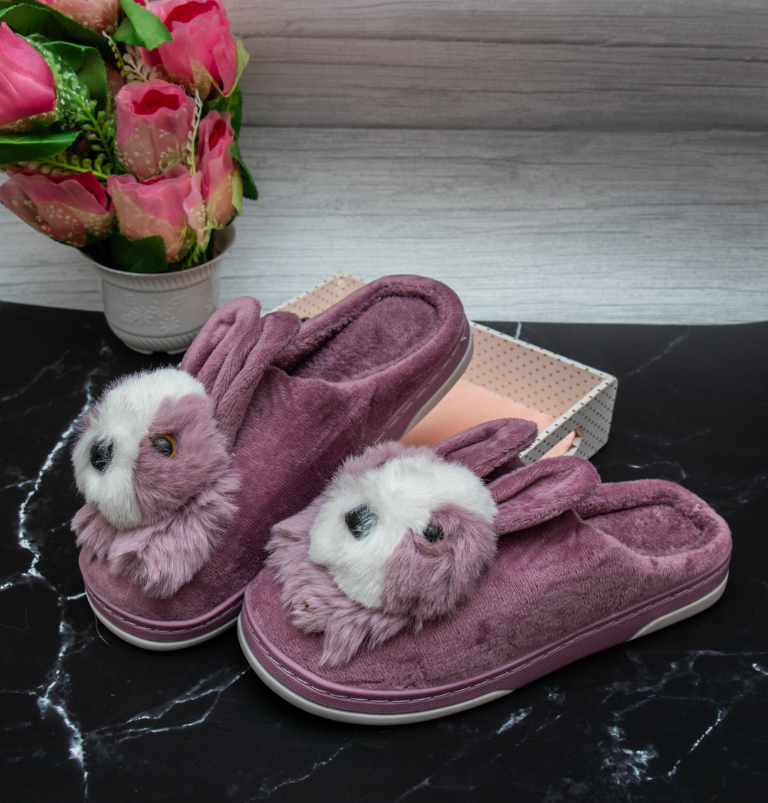 Brauch Women's Purple Cute Rabbit Winter Slippers