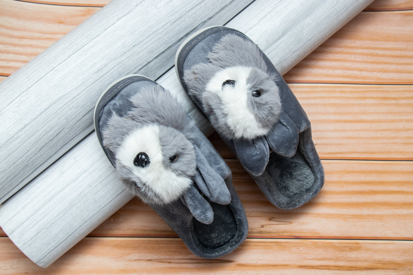 Brauch Women's Grey Cute Rabbit Winter Slippers