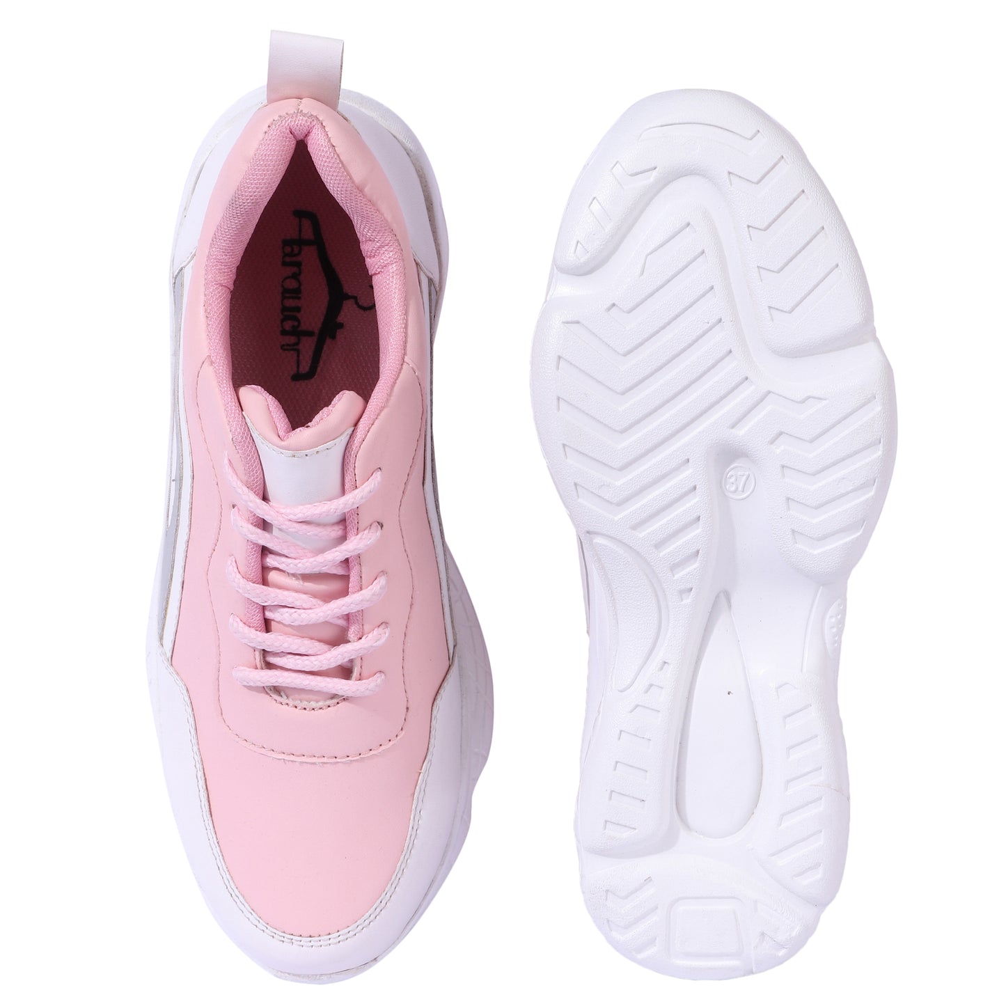 White Stylish Pink Sneakers