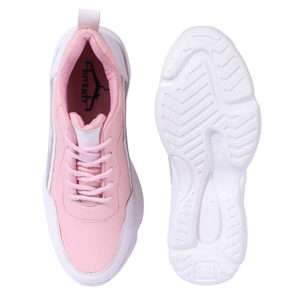 White Stylish Pink Sneakers