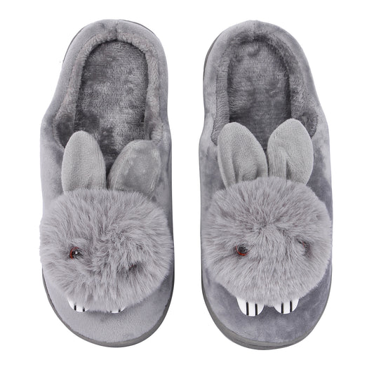 Brauch Women's Grey Cute Rabbit Winter Slippers
