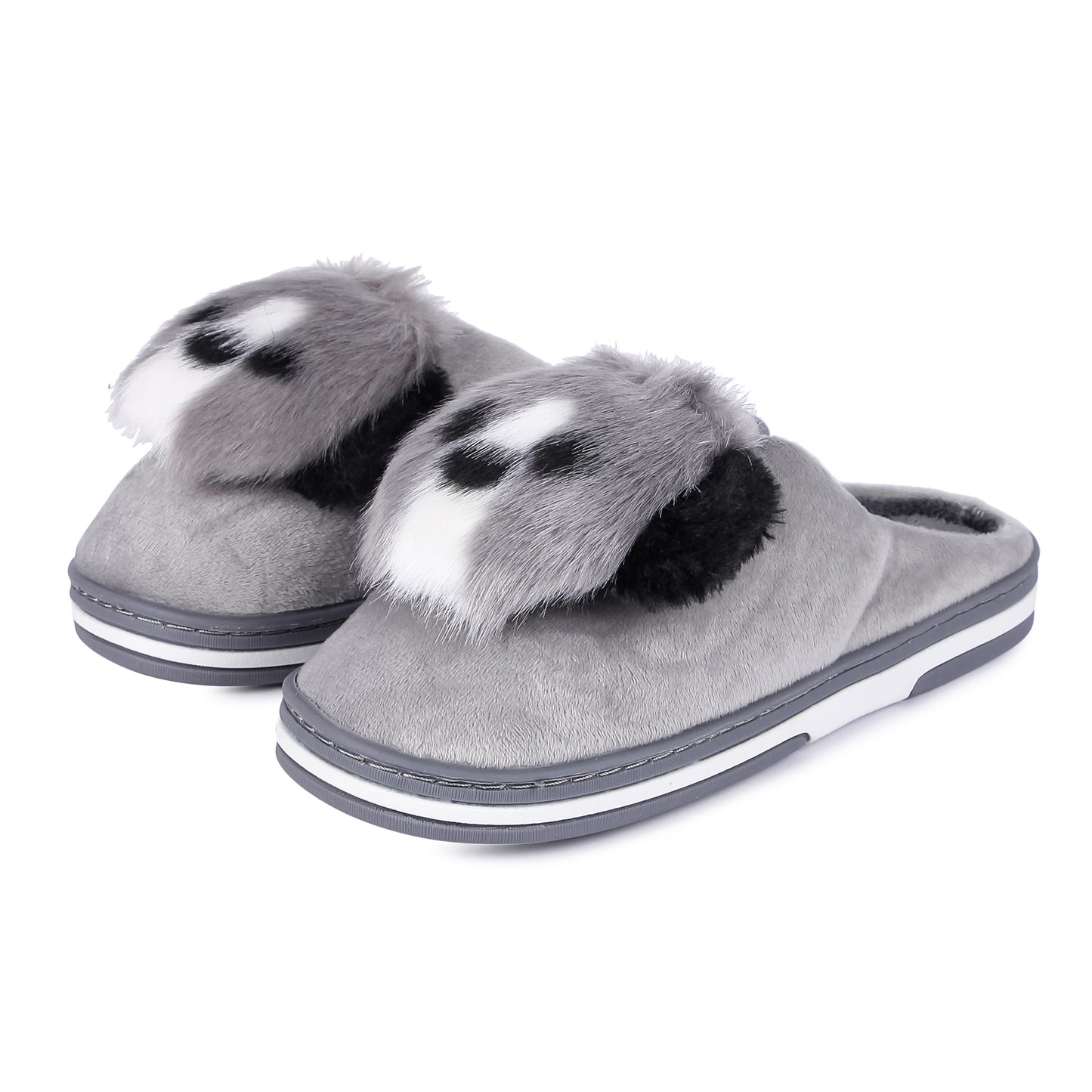 Brauch Women's Grey Cute Dog Winter Slippers