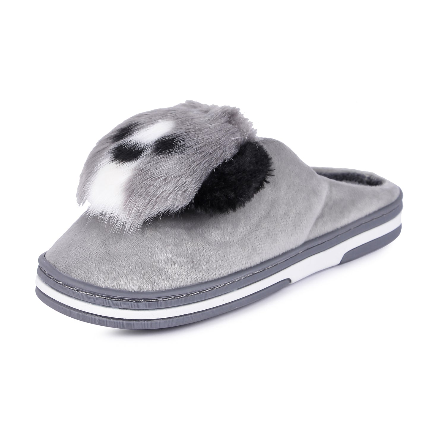 Brauch Women's Grey Cute Dog Winter Slippers