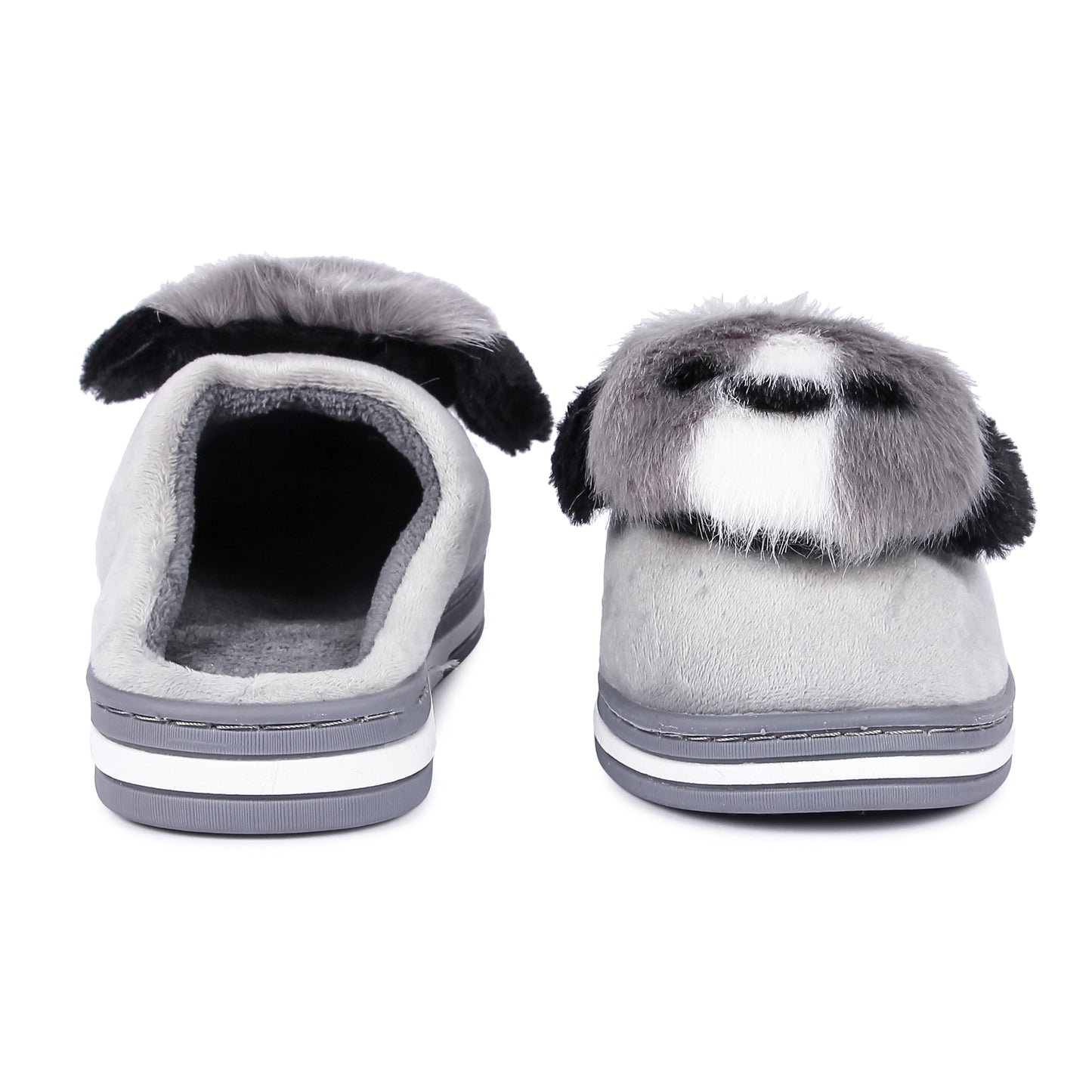 Brauch Women's Grey Cute Dog Winter Slippers