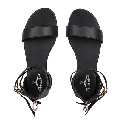 Brauch Women's Black High Multi Strap Sandal