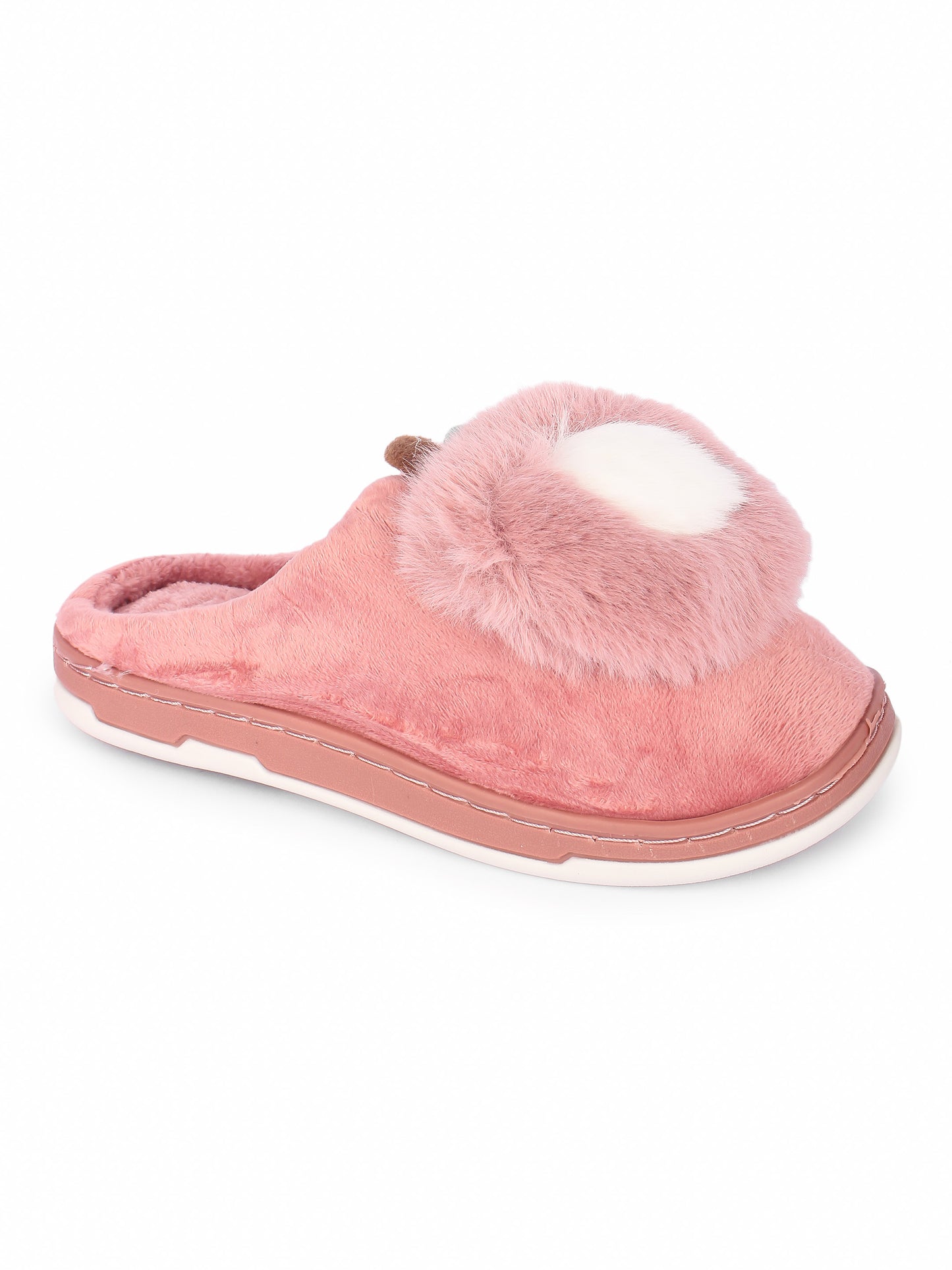 Brauch Women's Pink Apple Furry Winter Slippers