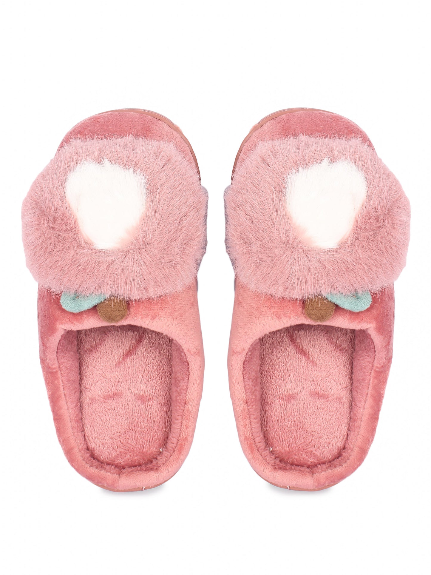 Brauch Women's Pink Apple Furry Winter Slippers
