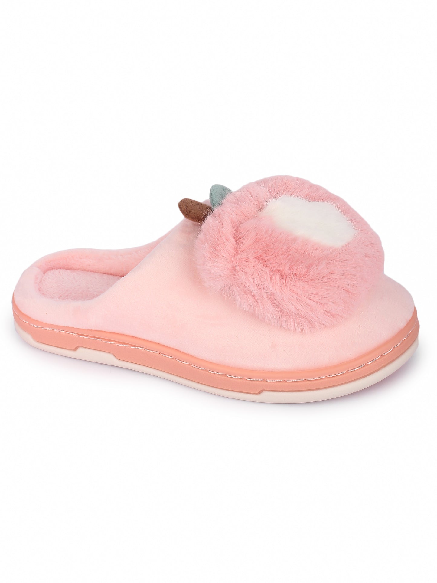 Brauch Women's Peach Apple Furry Winter Slippers
