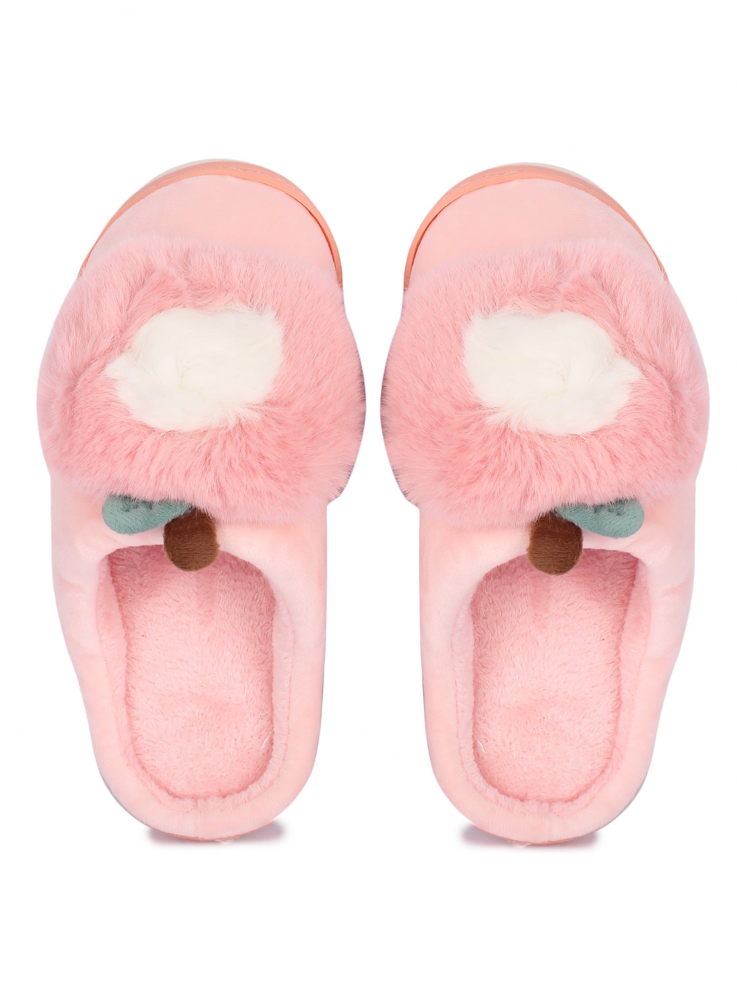 Brauch Women's Peach Apple Furry Winter Slippers