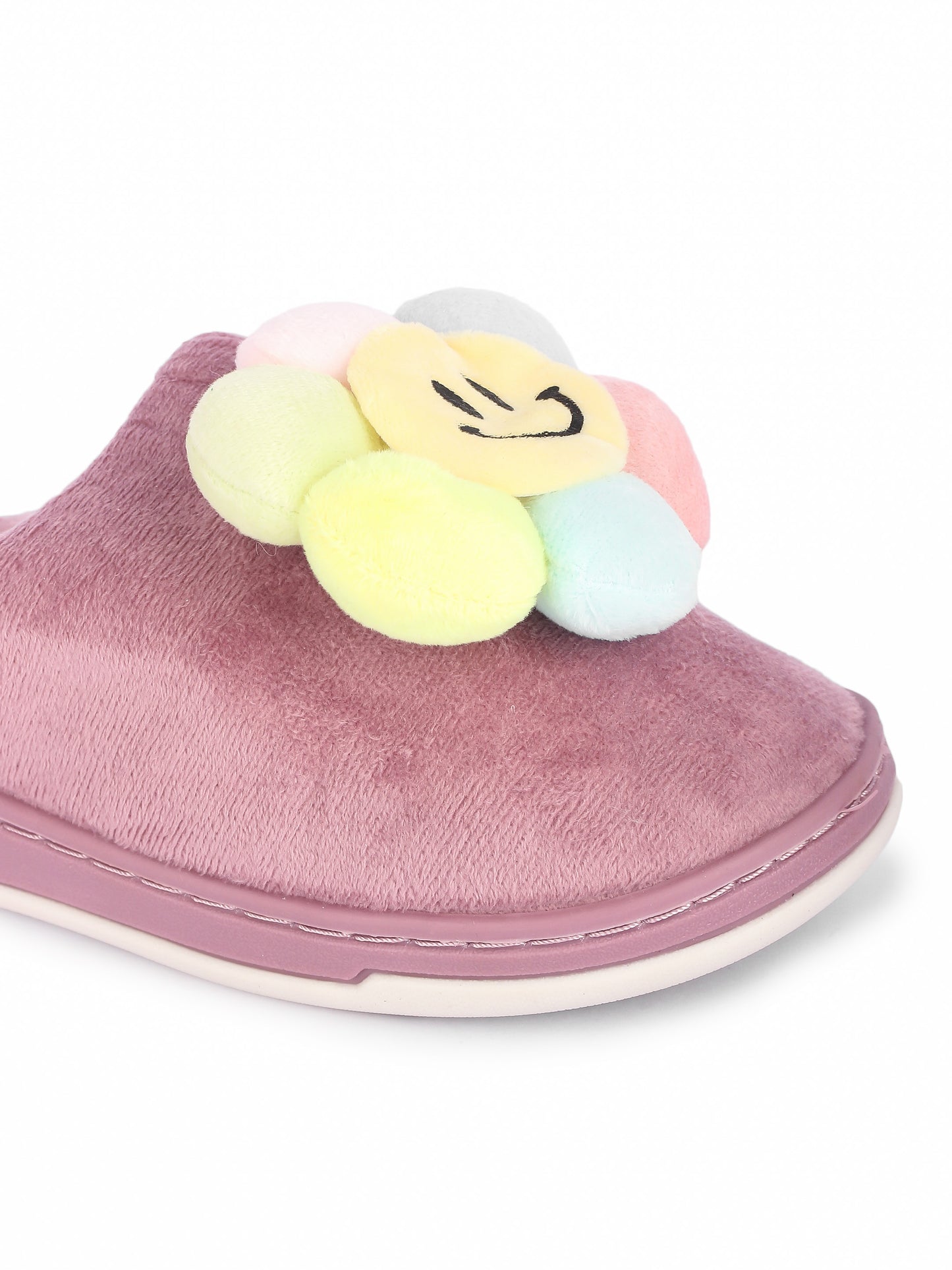 Brauch Women's Purple Happy Sunflower Fur Winter Slippers