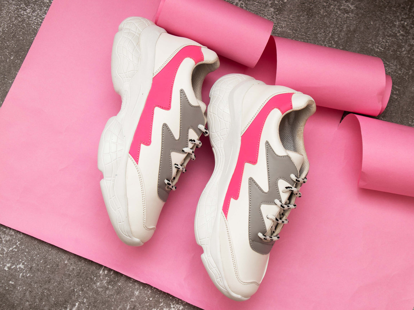 White & Pink Thunder Sneaker