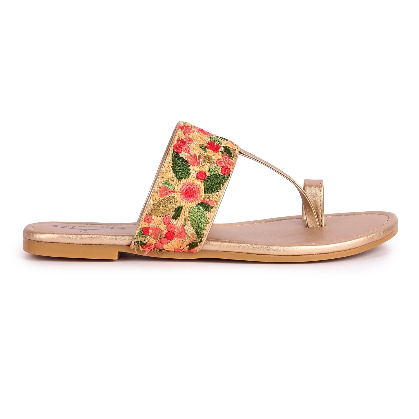 Brauch Women's Rose Gold Thumb Floral Flats