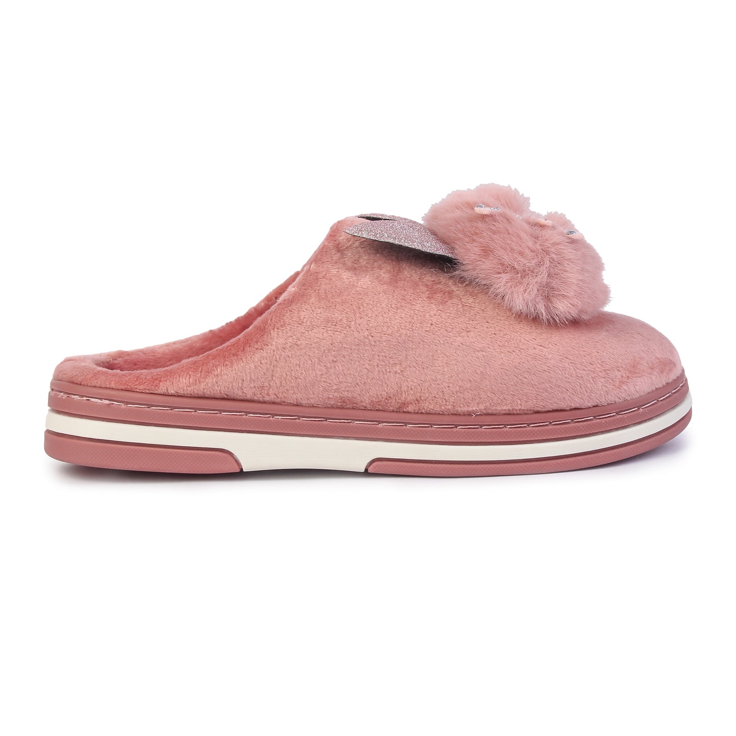 Brauch Women's Pink Glitter Kitty Winter Slippers