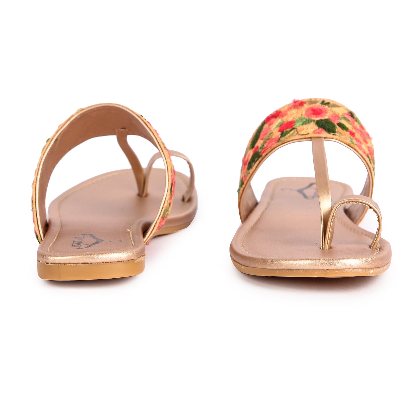 Brauch Women's Rose Gold Thumb Floral Flats