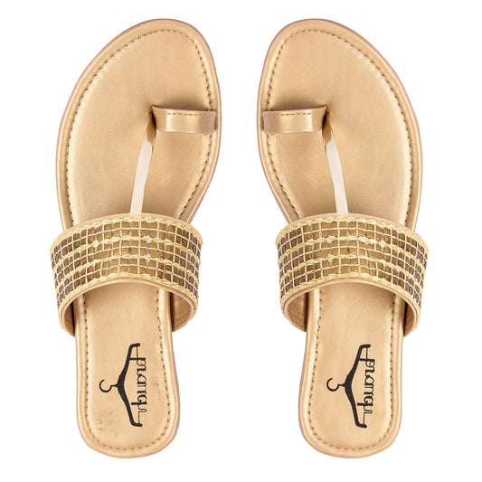 Brauch Women's Copper Thumb Square Flats