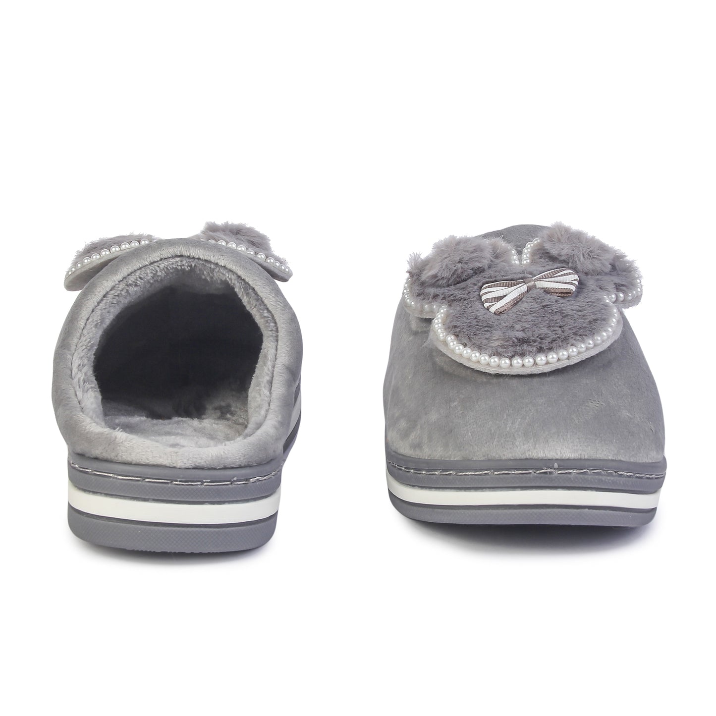 Brauch Women's Grey Pearl Mickey Winter Slippers
