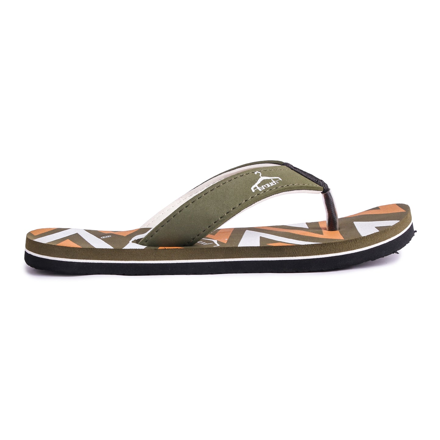Brauch Women's Olive Stripe Fabrication Flip Flops